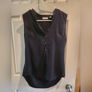 New York & Company Black Sleeveless Blouse